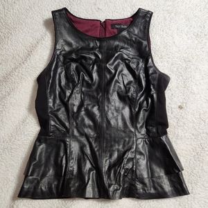 Genuine Leather Peplum Bustier Top